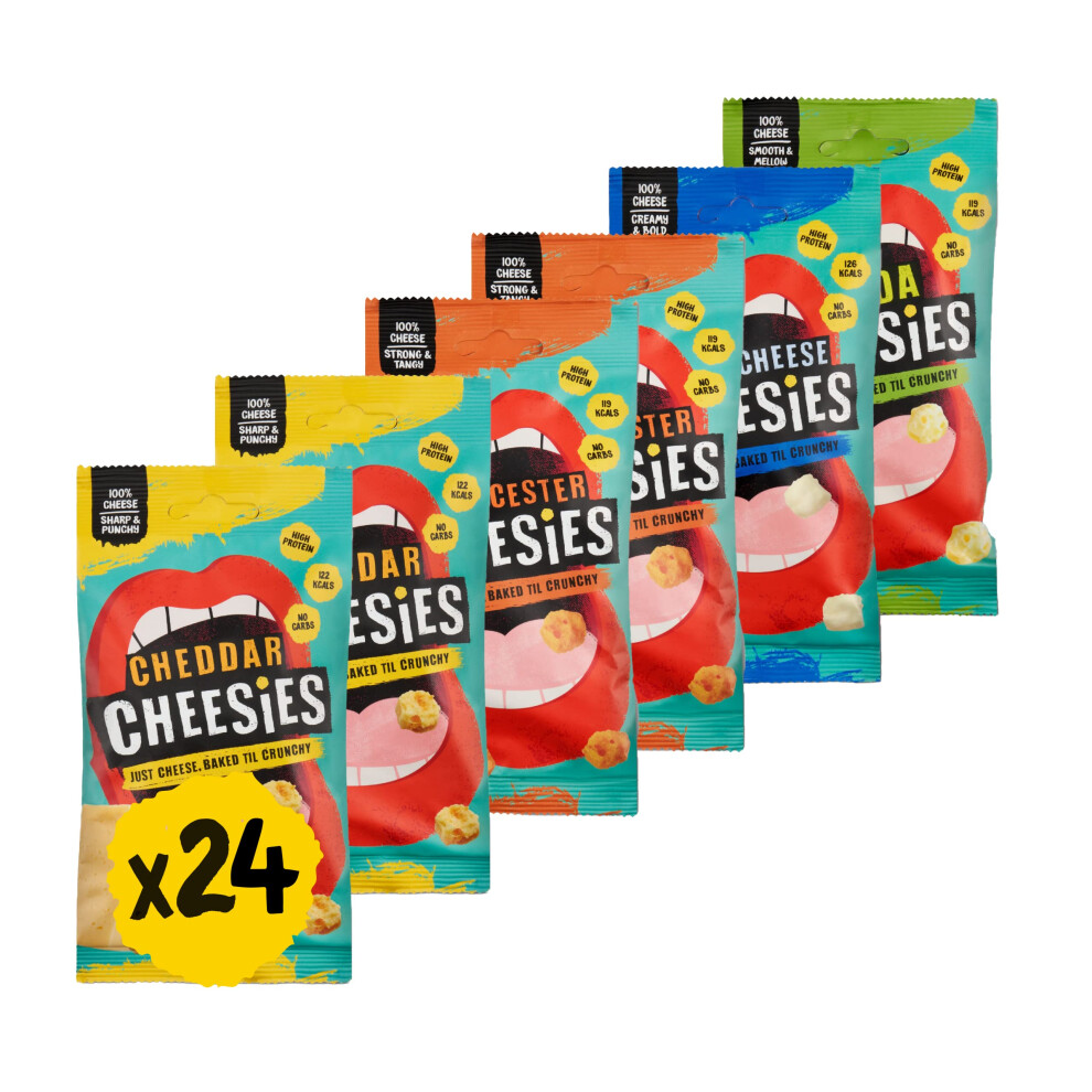 Cheesies | Crunchy Cheese Keto Snack | Variety Pack | 100% Cheese | Sugar Free, Gluten Free, No Carb | High Protein And Vegetarian | Crunchy, Baked