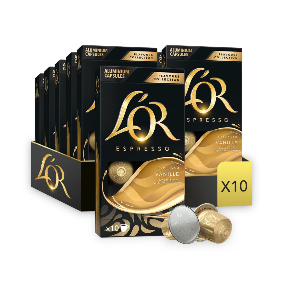 L'OR Espresso Caramel Flavour Coffee Pods X10 (Pack of 10, Total 100 Capsules) (100, Vanilla)