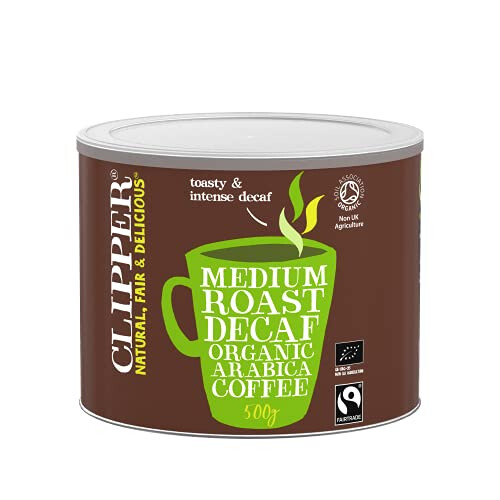 Clipper Clipper Fairtrade Organic Decaffeinated Coffee Tin 500g A06746 1