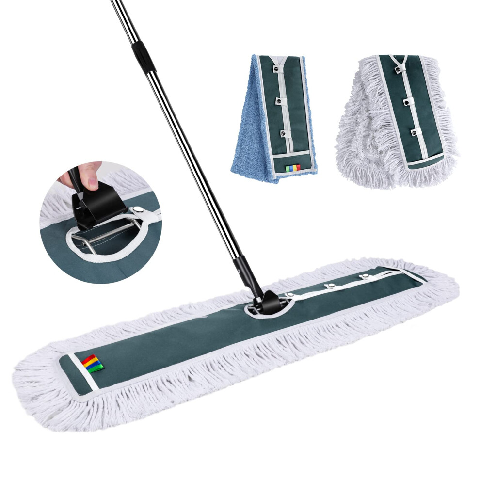 Myiosus Industrial Mop 105cm Extra Large Floor Mop with Microfiber Cotton Pad Heavy Duty Flat Mop Commercial Dust Mops for Cleaning Office Garage on OnBuy