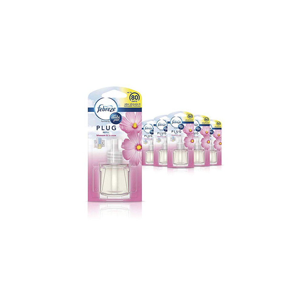 Febreze Ambi Pur Air Freshener Plug-In Diffuser Refill, Blossom & Breeze, 120 Ml (20Ml X 6)