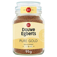 Douwe Egberts Pure Gold Medium Roast Instant Coffee 95g (Pack of 6 Jars, Total 570g)