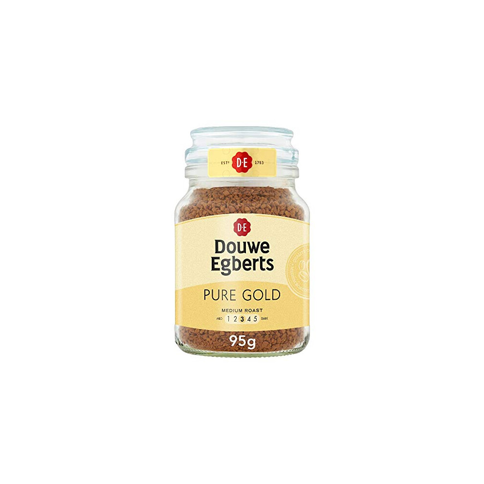 Douwe Egberts Pure Gold Medium Roast Instant Coffee 95g (Pack of 6 Jars, Total 570g)