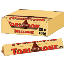 Toblerone Milk Chocolate Bars OFFICIAL, Made with Swiss Milk Chocolate, 20 x 100 g
