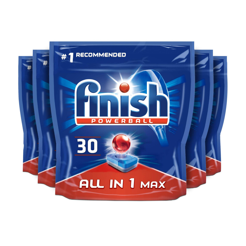 Finish Max All in 1 Powerball, Original, 30 Tabs (5-Pack)