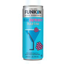 Funkin Nitro Can Blue Raspberry Martini Pre-Mixed Cocktail Cans 200 ml (Case of 12) - Premium Ready to Drink Cocktails - Bar Quality Drinks At Home -