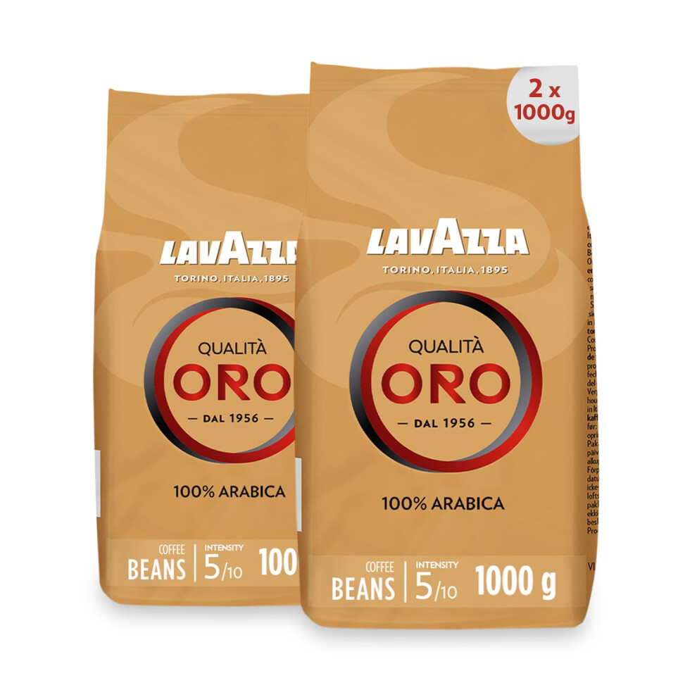 Lavazza Qualita Oro Coffee Beans, Medium Roast, 1000G X 2, Total 2000G