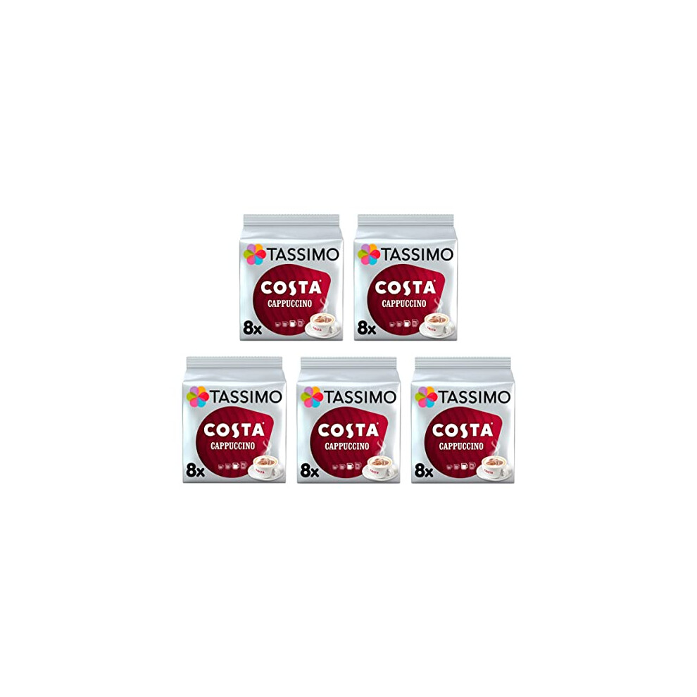 Tassimo Costa Cappuccino Coffee Pods X 8 (Pack Of 5, Total 40 Drinks)