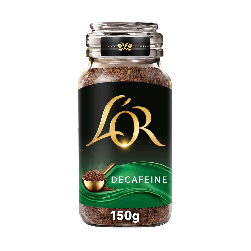 L'OR Decaf Instant Coffee 150g (Pack of 6 Jars, Total of 900g)