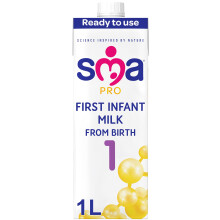 SMA PRO First Infant Baby Milk - From Birth | Ready to Use, Liquid Formula Milk 1 Litre (Pack of 6)