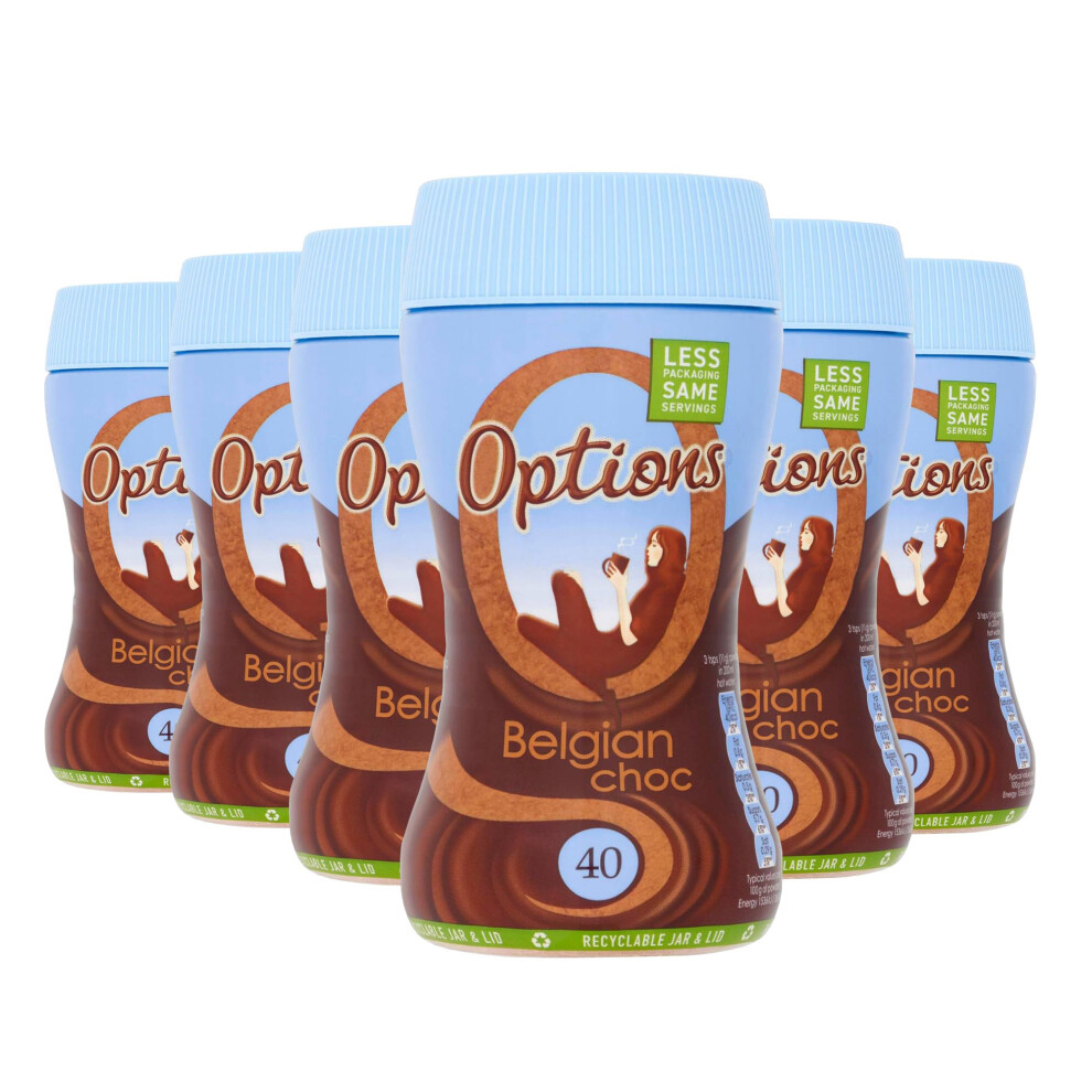 Twinings Options Belgian Hot Chocolate Drink (Multipack Of 6 X 220G Jars)