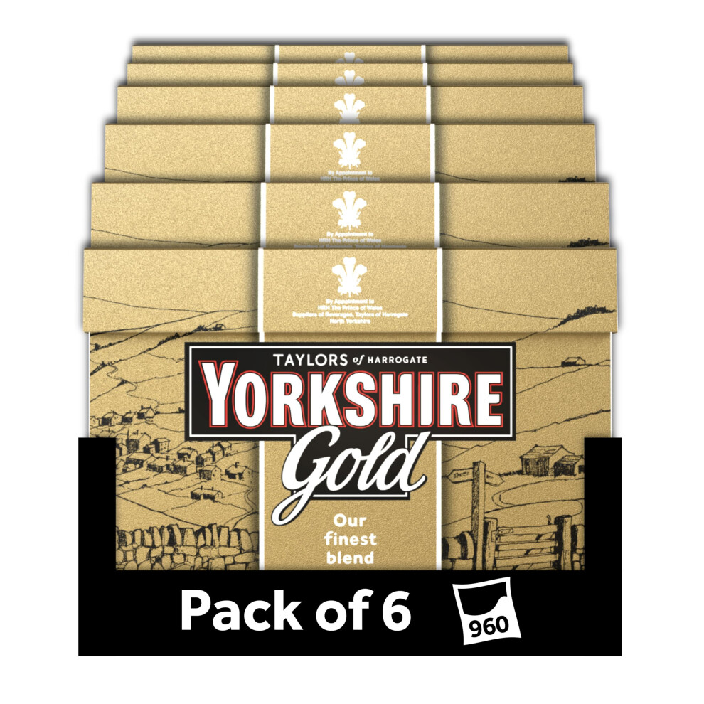 Yorkshire Tea Gold, Total 960 Tea Bags (6 Packs Of 160 Tea Bags)