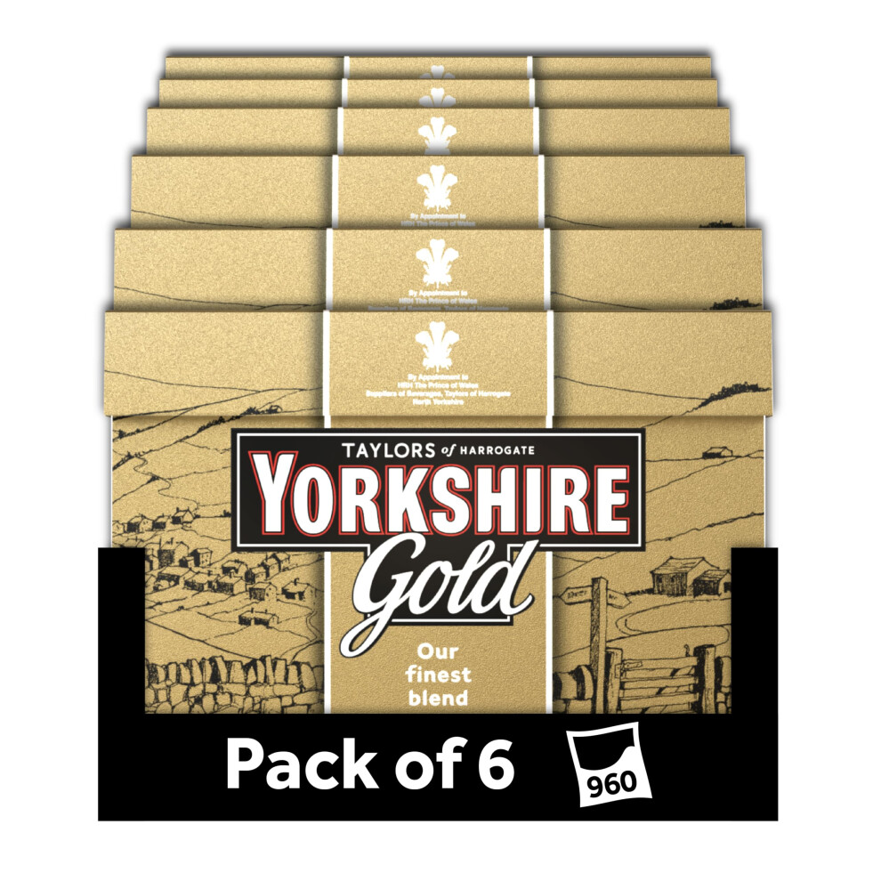 Yorkshire Tea Gold, total 960 Tea Bags (6 packs of 160 Tea Bags)