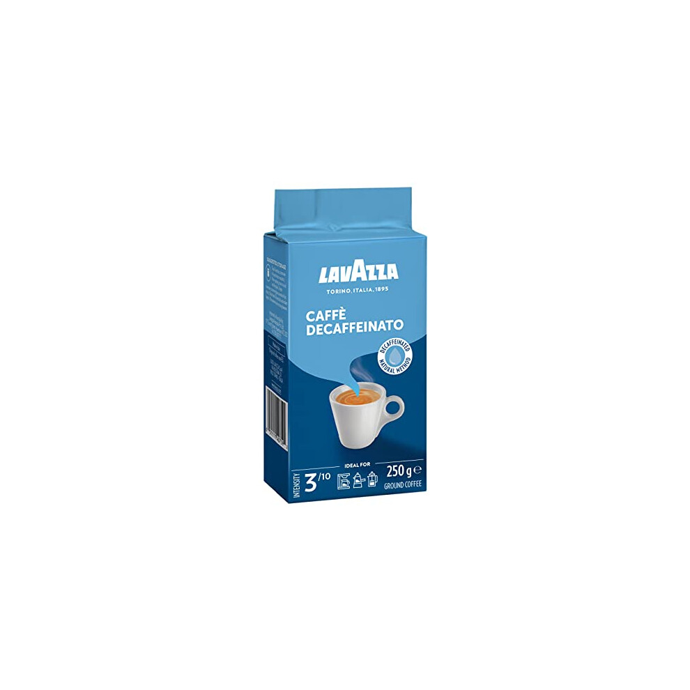 Lavazza, Caff? Decaffeinato, Ground Coffee, 8 Packs of 250 g, Ideal for Moka Pot, Filter Machine and French Press, Aromatic Notes of Dried Fruits,