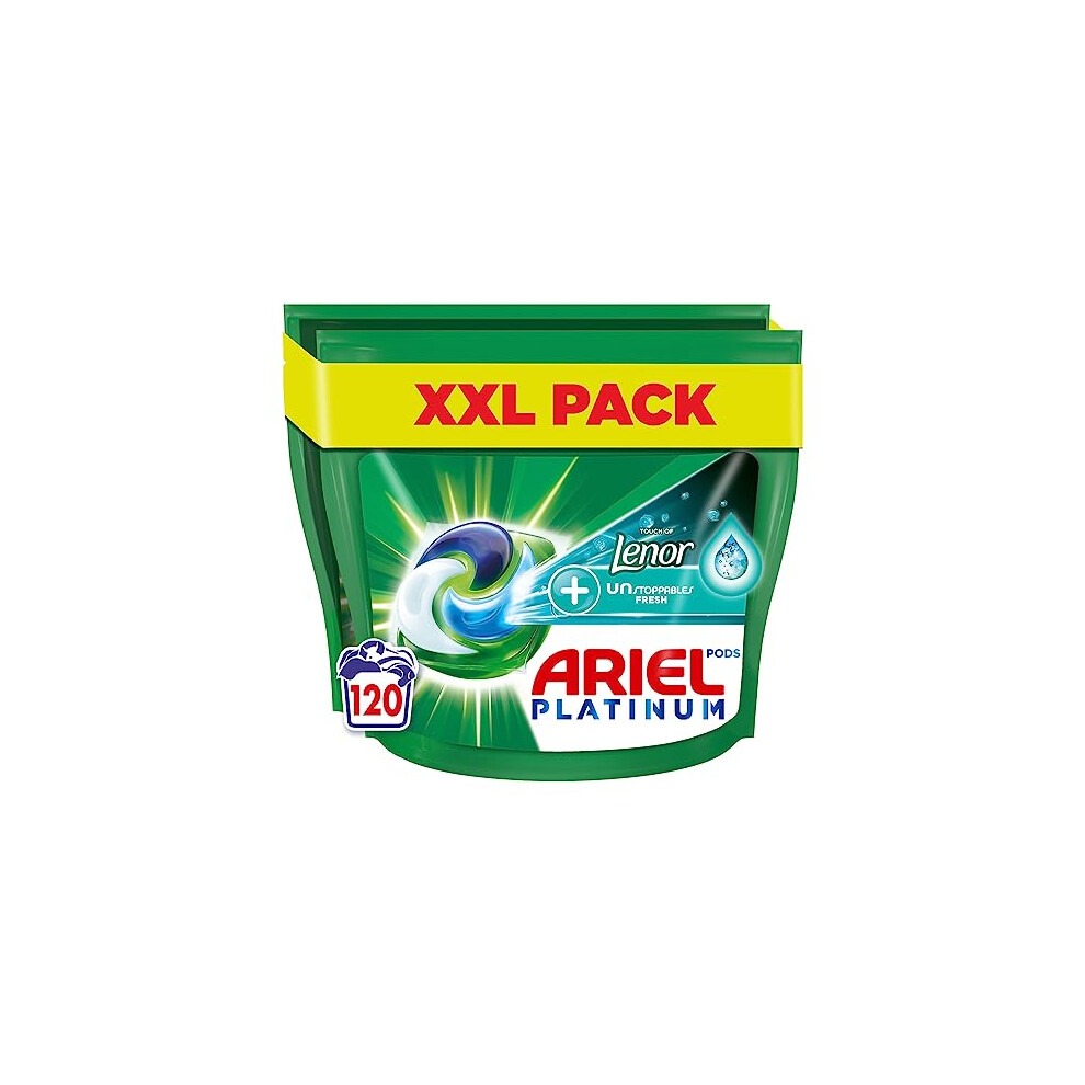 Ariel All-in-1 PODS Washing Liquid Laundry Detergent Tablets / Capsules, 120 Washes (60 x 2) with Lenor Unstoppables, 2x Longer Lasting Freshness*