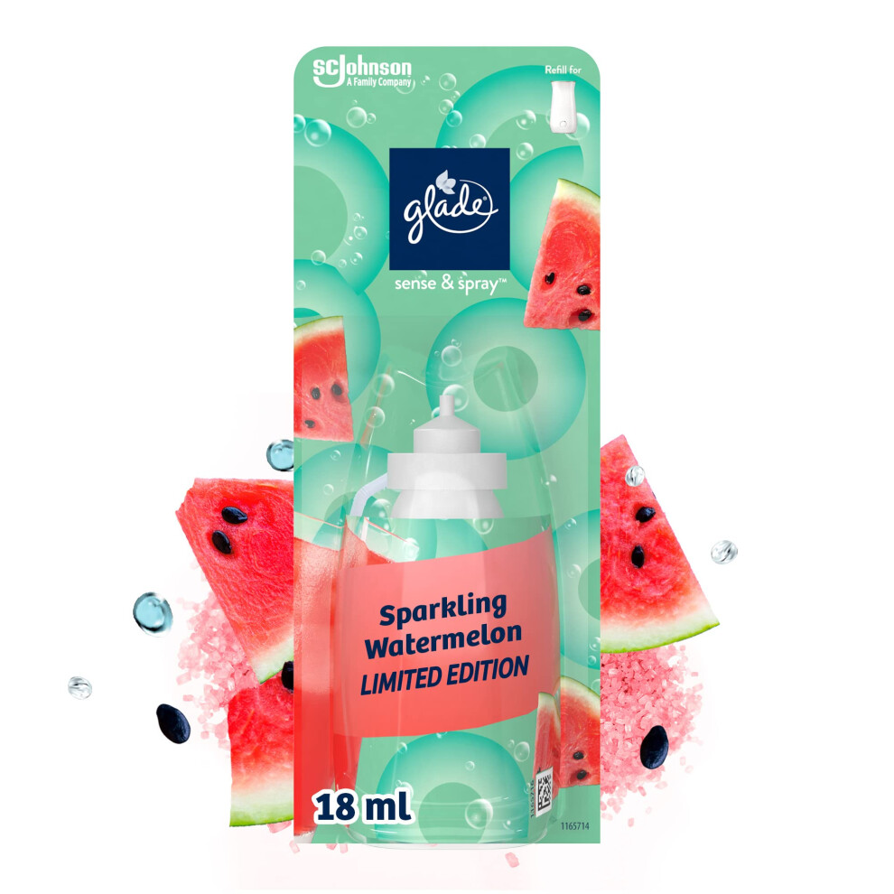 Glade Sense & Spray Air Freshener Refill, Motion Activated Automatic Room Spray and Odour Eliminator for Home, Sparkling Watermelon, Pack of 8 (8 x