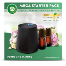 Air wick Essential Mist Bundle Kit, Peony & Jasmine,1 Device & 2 refill (20 ml), Natural Essential Oils, Last up to 45 days, Air freshener