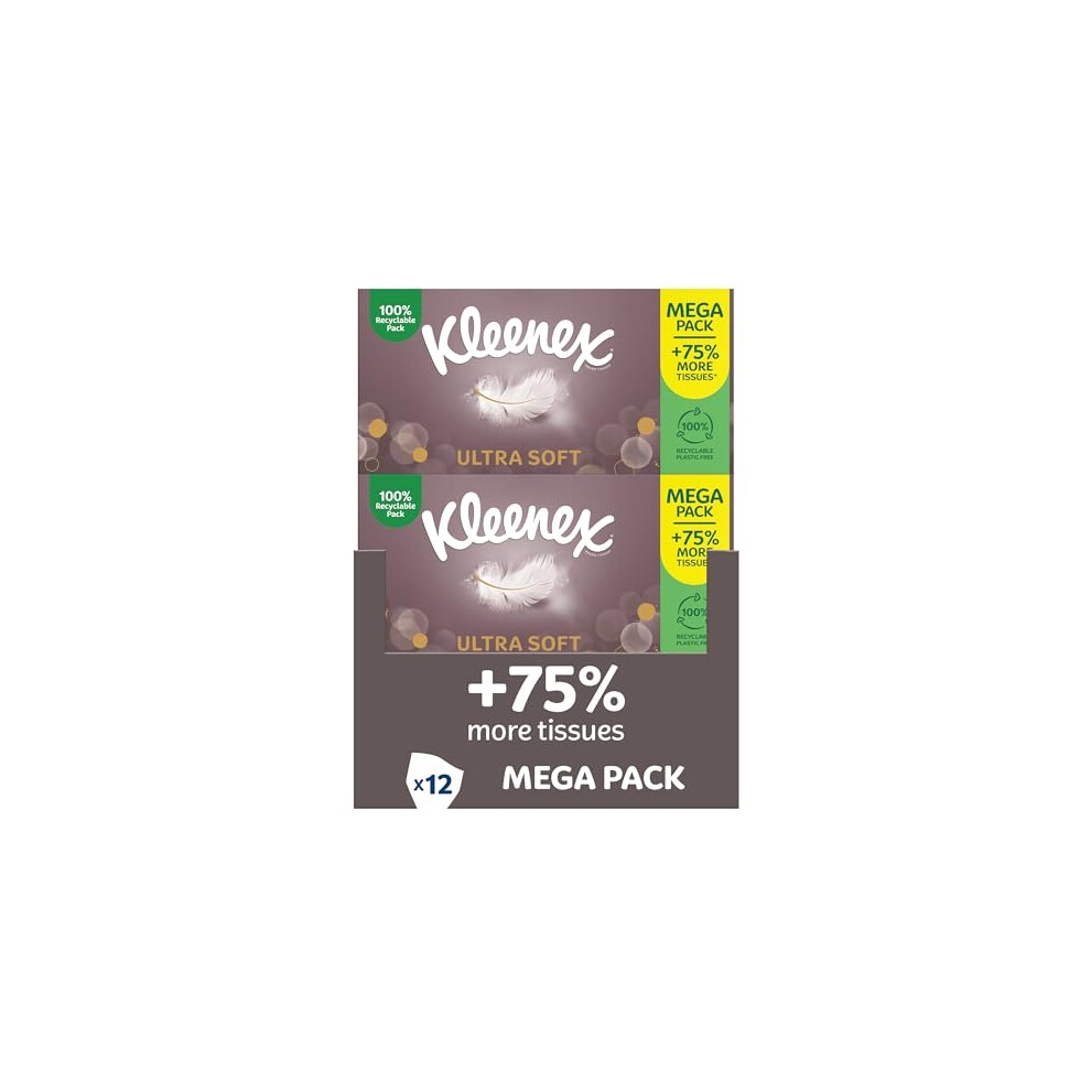Kleenex Ultra Soft Tissues Mega Pack, 112 Sheets Per Box ? Beautifully Soft And Silky Tissues - 12 Boxes Per Case