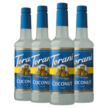 Torani Sugar Free Coffee Syrups for Coffee Drinks, Sugar-Free Coffee Gift Set & Coffee Gifts (4 x 750ml (Pack of 4), Coconut)