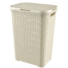 Curver Style 60 Litre Laundry Hamper, Vintage White