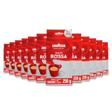 Lavazza Qualità Rossa Ground Coffee 12x250g Arabica & Robusta, Chocolate & Dried Fruit Notes, Medium Roast, Ideal for Moka Pots (Code 3285)