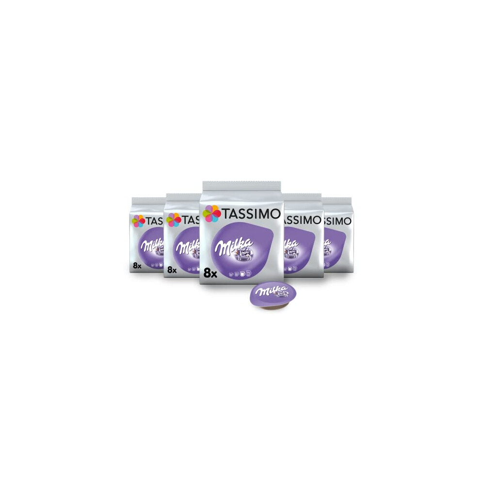 Tassimo Milka Hot Chocolate Pods x8 (Pack of 5, Total 40 Drinks)