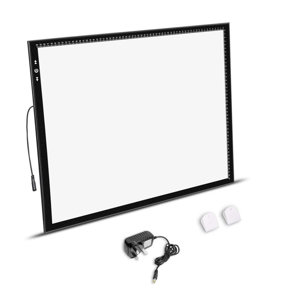 Hsk A2 Artist Tracing Box Copy Table,12V2a Adapter Power Dimmerable 5000 Lux Lock Button Artcraft Pad For Tatto Drawing, Sketching, Light
