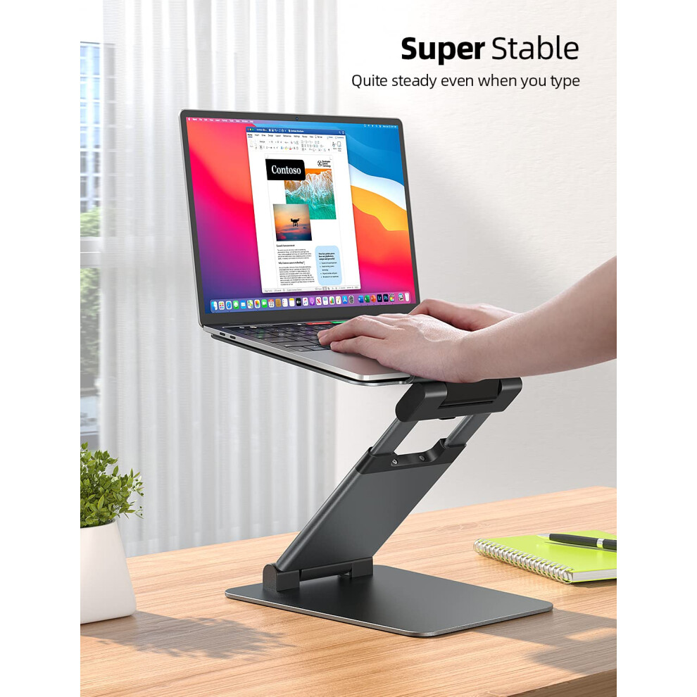 NULAXY Laptop Stand for Desk Adjustable Laptop Riser Ergonomic Laptop Holder Adjustable Height from 1.2 to 20