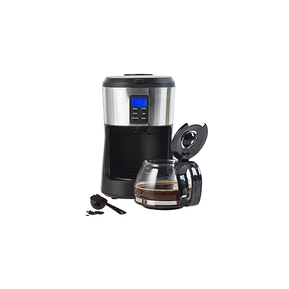 Salter EK4368 Bean to Jug Coffee Machine ? Electric Coffee Grinder, 750ml Filter Coffee Maker with Reusable Filter, Digital Display with Programmable