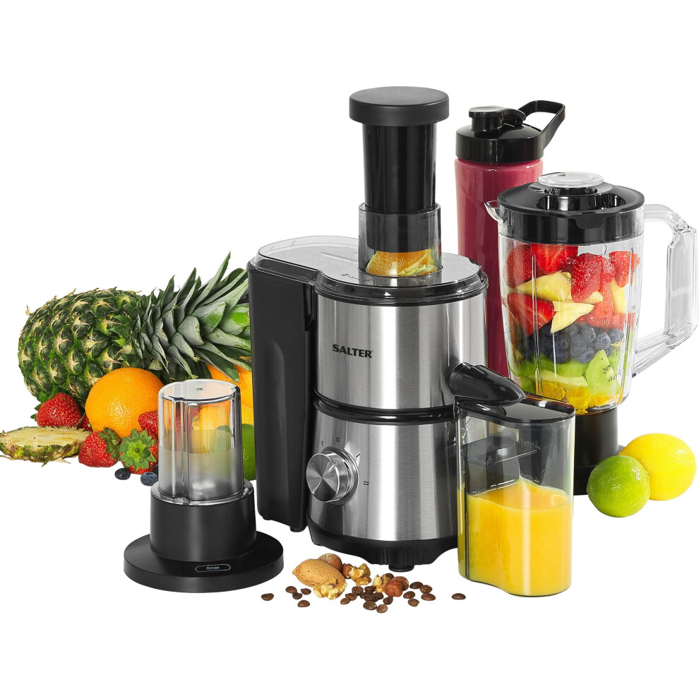 Salter EK4294 Juicer And Blender ? 4-in-1 With 1L Jug Blender, Fruit Juicer, Nuts/Coffee Grinder Mill, Portable Bottle, Multifunctional Smoothie