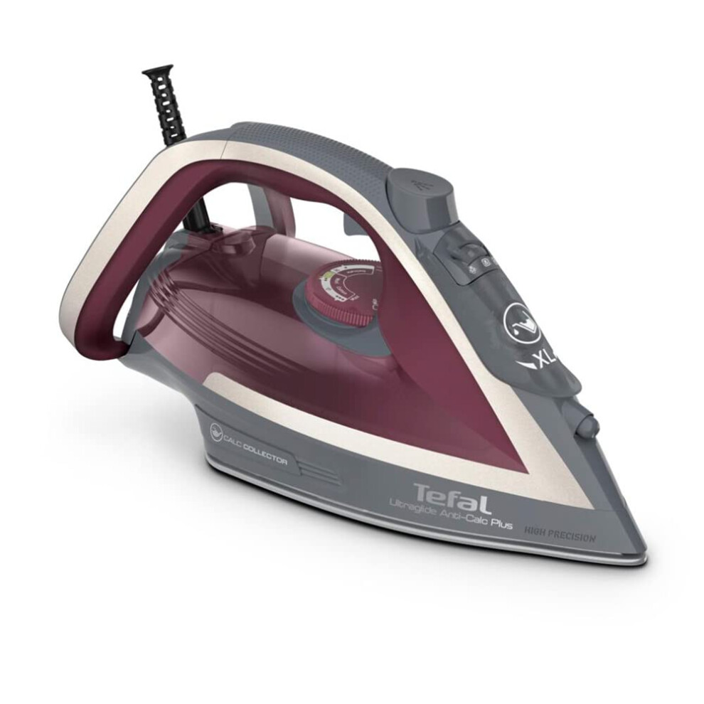 Tefal Steam Iron, Ultraglide Anti-Scale Plus, Grey & Purple, FV5872