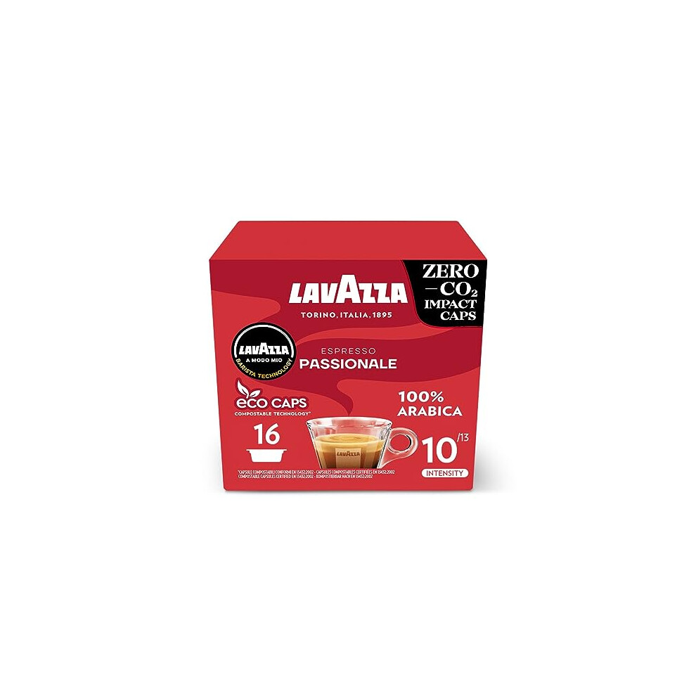 Lavazza, A Modo Mio Espresso Passionale, 96 Coffee Capsules, with Aromatic Notes of Caramel and Chocolate, 100% Arabica, Intensity 11/13, Dark