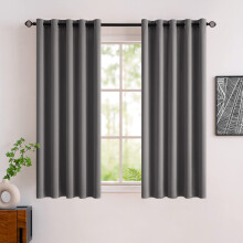 MIULEE Grey Blackout Curtains for Living Room 54-inch Drop 2 Panels Set, Premium Bedroom Black Out Curtains with Eyelet, Thermal Insulated Window