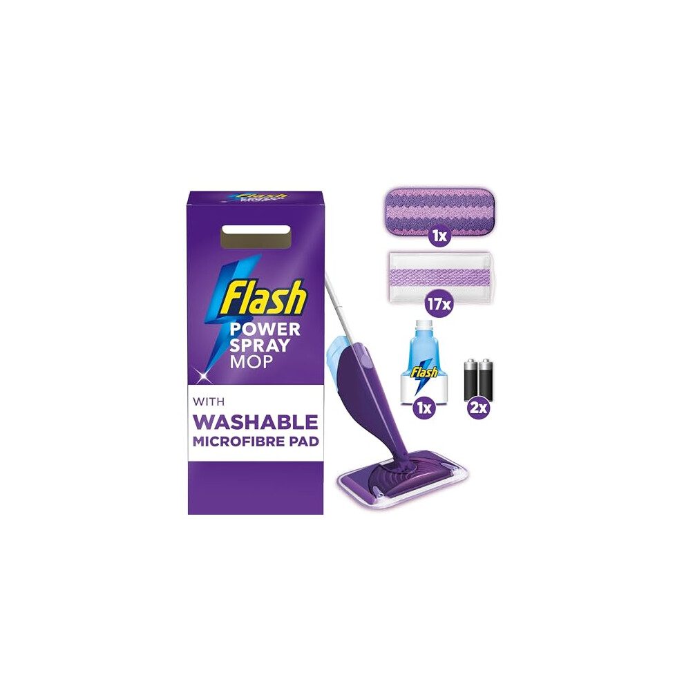 The Flash Flash Powermop Floor Cleaner Starter Kit, Spray Mop, Dry Wet Mop, All-In-One Mopping System, Powered Deep Clean For Your Hard Floor Surfaces (1