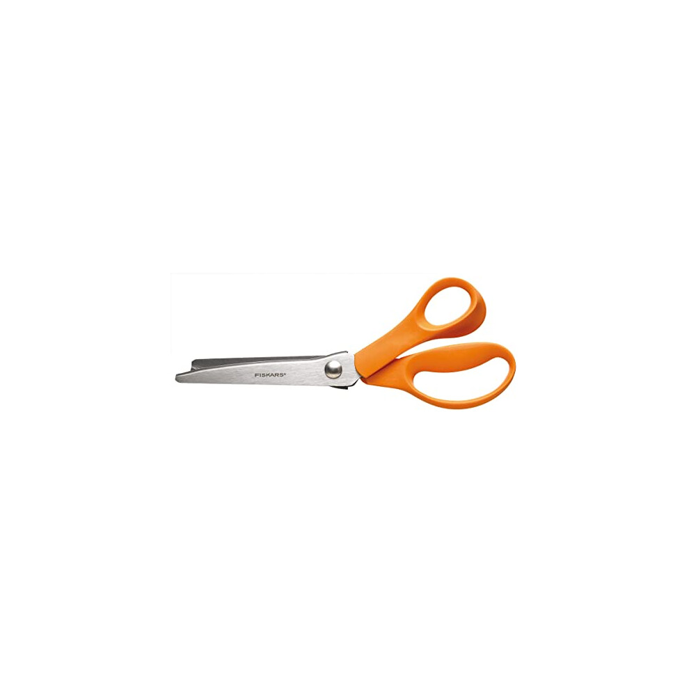 Fiskars Pinking Scissors, Length: 23 cm, For right-handed users, Stainless steel blade/Plastic handles, Orange, Classic, 1005130