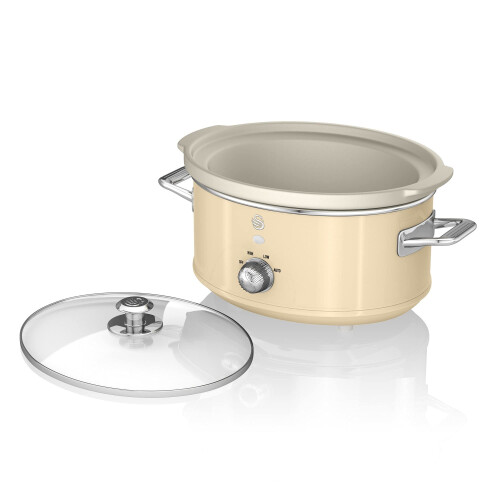 Swan Swan SF17021CN Retro Slow Cooker with 3 Temperature Settings, Keep Warm Function, 3.5L, 200W, Retro Cream 1