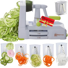 Brieftons 5-Blade Vegetable Spiralizer: Strongest-Heaviest Spiral Slicer, Best Veggie Pasta Spaghetti Maker for Low Carb/Paleo/Gluten-Free/Vegan