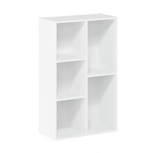 Furinno 5-Cube Reversible Open Shelf Bookcase, Wood, White, one size,11069WH