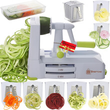 Brieftons 7-Blade Vegetable Spiralizer: Strongest-Heaviest Spiral Slicer, Best Veggie Pasta Spaghetti Maker for Low Carb/Paleo/Gluten-Free Meals, with