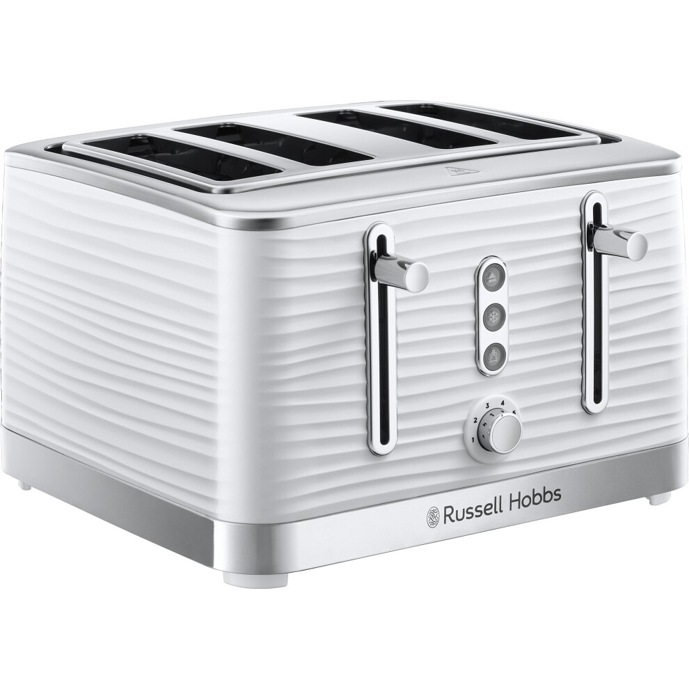 Russell Hobbs Inspire 4 Slice Toaster (Extra wide slots, High lift feature, 6 Browning levels, Frozen/Cancel/Reheat function with Blue LED