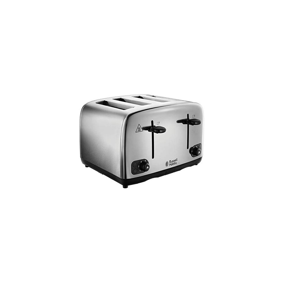 Russell Hobbs 4 Slice Toaster with Perfect Toast Technology for improved evenness (Wide slots, Lift & look feature, 6 Browning levels, Frozen & Cancel