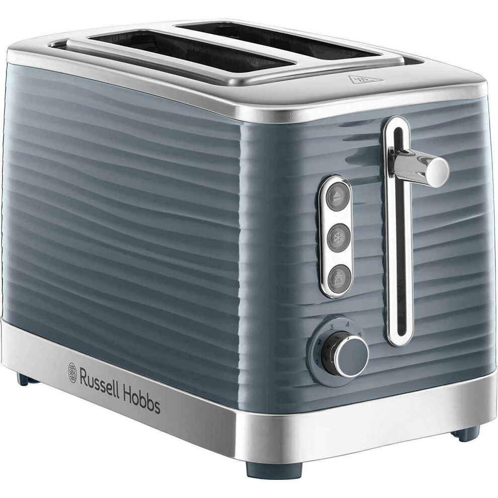 Russell Hobbs Inspire 2 Slice Toaster (Extra wide slots, High lift feature, 6 Browning levels, Frozen/Cancel/Reheat function with Blue LED