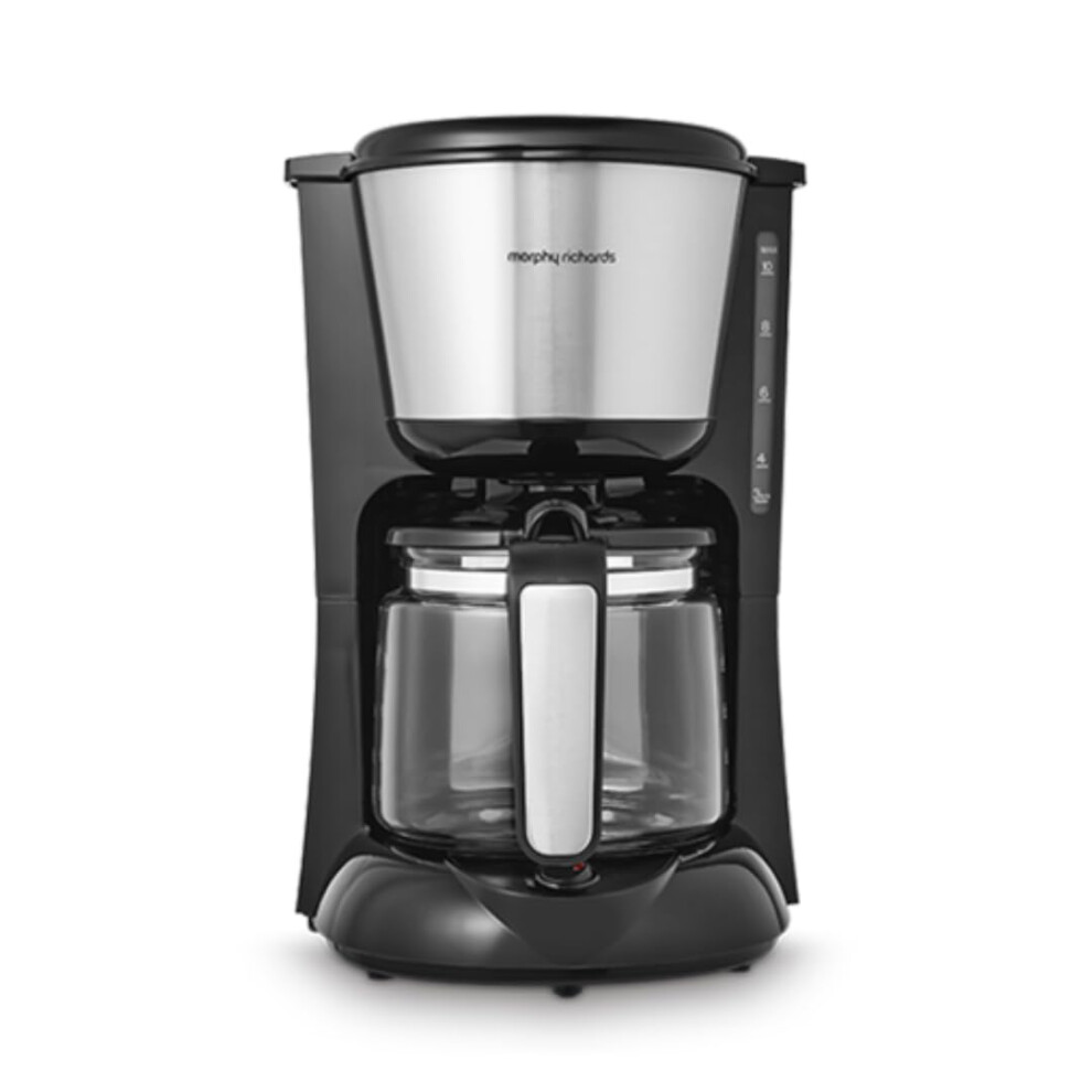 Morphy Richards 162501 Equip Filter Coffee Machine, Glass, 1000 W, 1.2 liters, Brushed Steel