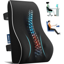 Qutool Lumbar Support Pillow for Office Chair Car Memory Foam Back Cushion for Back Large Back Pillow for Computer, Gaming Chair, Recliner Double