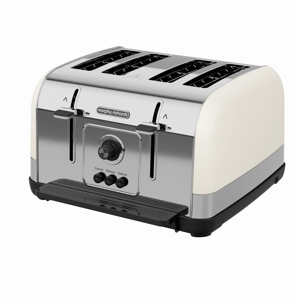 Morphy Richards Venture Cream 4 Slice Toaster - Defrost Setting - High Lift Feature - 240132