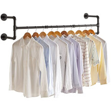 IBUYKE Wall Mounted Clothes Rail, 127cm Industrial Pipe Clothes Bar Rack, Heavy Duty Retro Wall Tidy Rail, Pipe Display Rails for Home Shops,