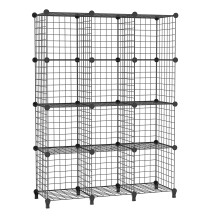 AWTATOS Cube Storage Unit, 12 Cube Wire Storage Shelves, Multifunctional DIY bookcases and Shelving Units Perfect for