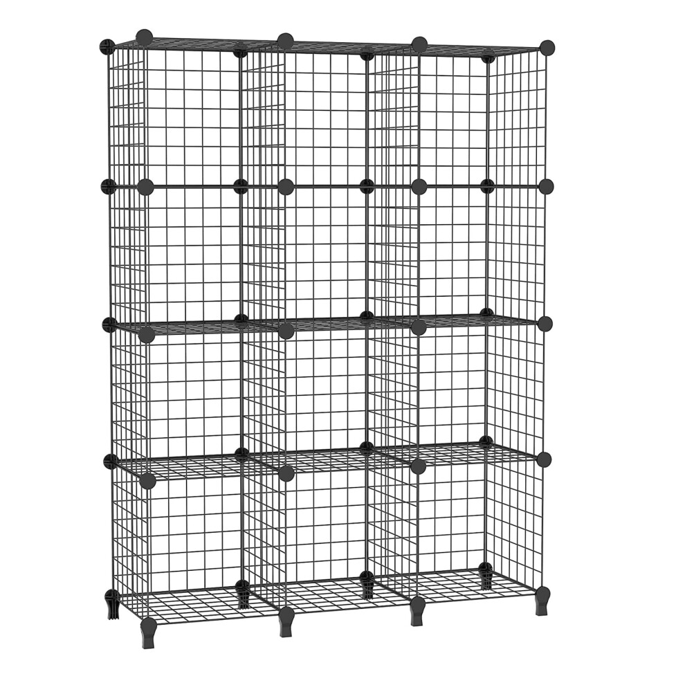 AWTATOS Cube Storage Unit, 12 Cube Wire Storage Shelves, Multifunctional DIY bookcases and Shelving Units Perfect for