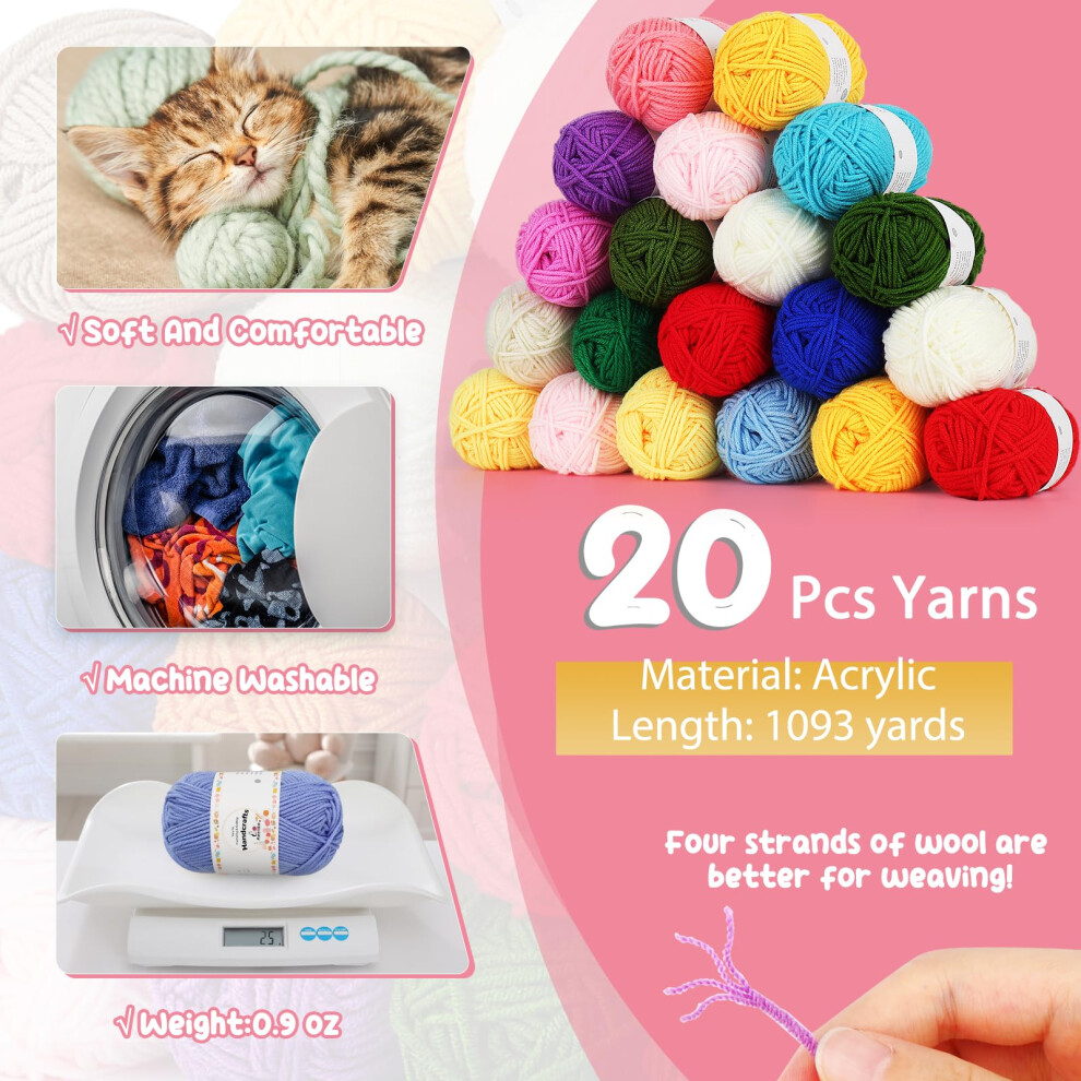 Aeeque Kit Crochet Débutant - 2 Paniers Carrés + Fil Textile + Accessoires Complets - Blanc