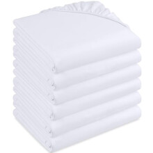 Utopia Bedding Fitted Sheet (Pack of 6) - Deep Pocket - Easy Care Soft Brushed Microfibre Fabric - Shrinkage and Fade Resistant (Super King, White)